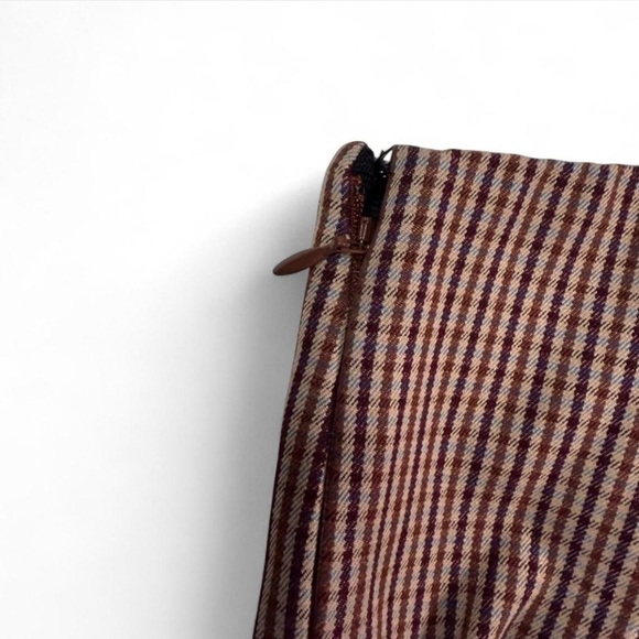 Women’s Checkered Slack Pants Brown & White Gingham Pull-On Skinny Pants size 16 - Picture 8 of 8
